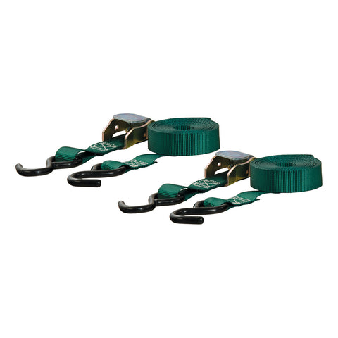 Curt 15' Dark Green Cargo  Straps With "S" Hooks 300 Lbs