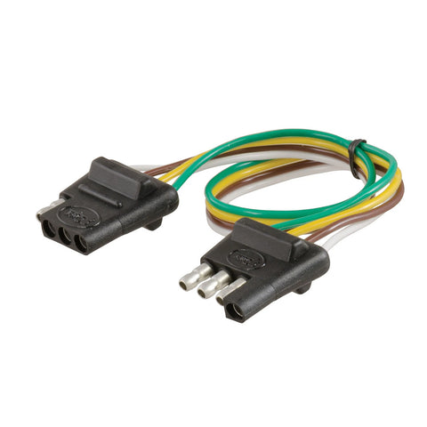 Curt 4 Way Flat Connector Plug And Socket With 12" Wires