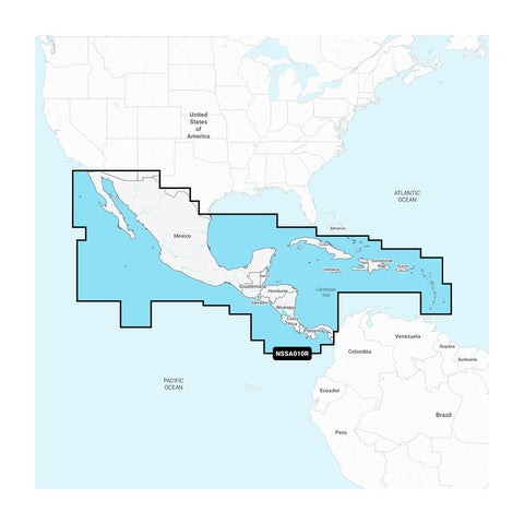 Garmin Navionics+ Nssa010R Central America & Caribbean