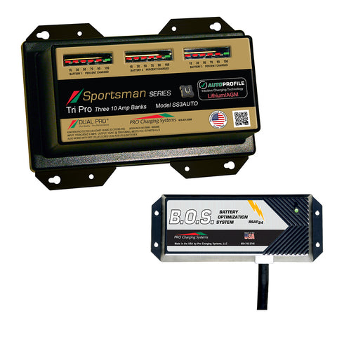 Dual Pro Ss3 Auto 3 Bank Battery Charger W/ 3 Bank Bos