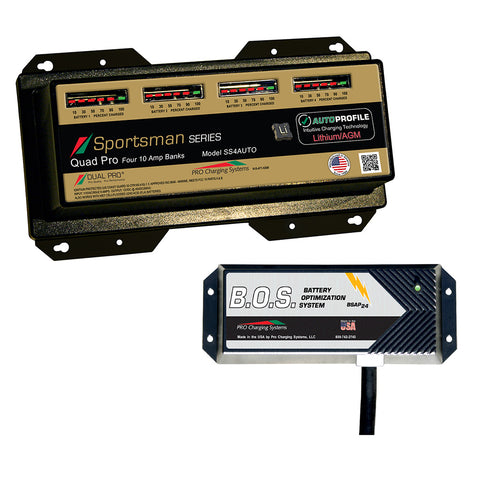 Dual Pro Ss4 Auto 4 Bank Battery Charger W/ 3 Bank Bos