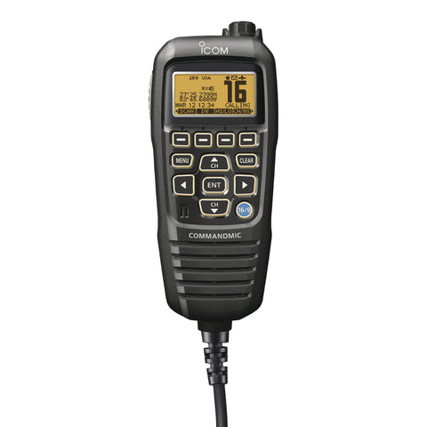 Icom Hm195 Command Mic Iv With Yellow Backlit Lcd Black
