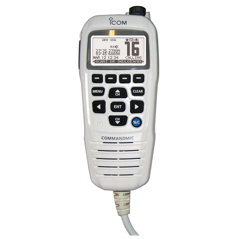 Icom Hm195 Command Mic Iv With White Backlit Lcd Super White