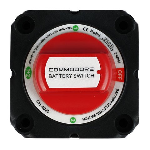 Commodore 4 Position Compact Duel Battery Selector Switch