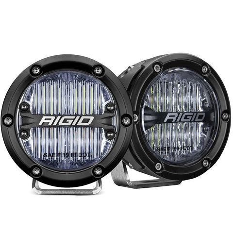 Rigid 360 Series 4 Inch Led Sae Fog Beam White Pair