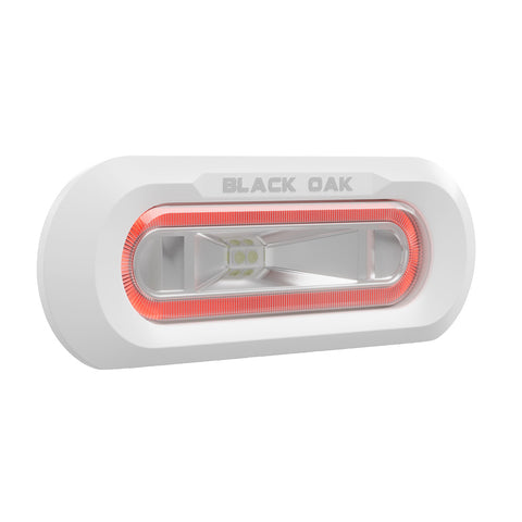 Black Oak Low Pro Flush White Housing Red Led