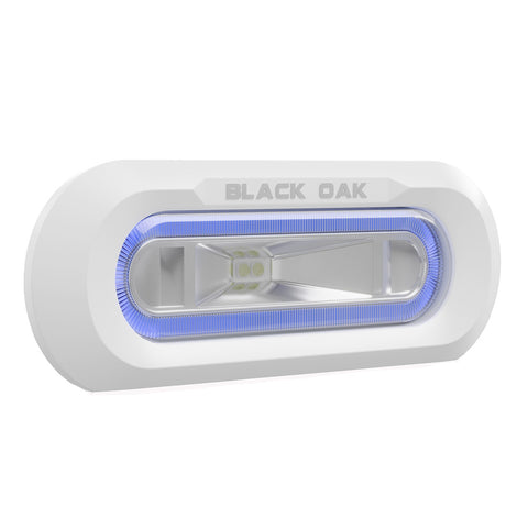 Black Oak Low Pro Flush White Blue Led