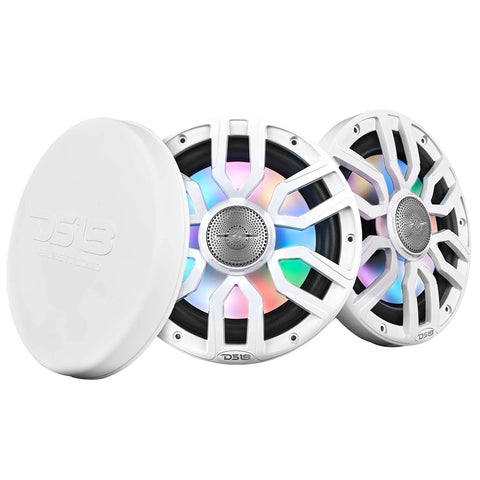 Ds18 8" 2-Way Coaxial Marine Speakers W/ Digital Led Lights