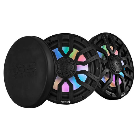 Ds18 8" 2-Way Coaxial Marine Speakers W/ Digital Led Lights