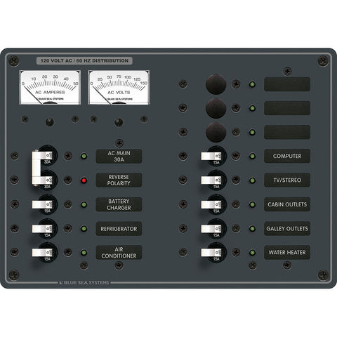 Blue Sea 8076 Breaker Panel 120Vac 13 Pos