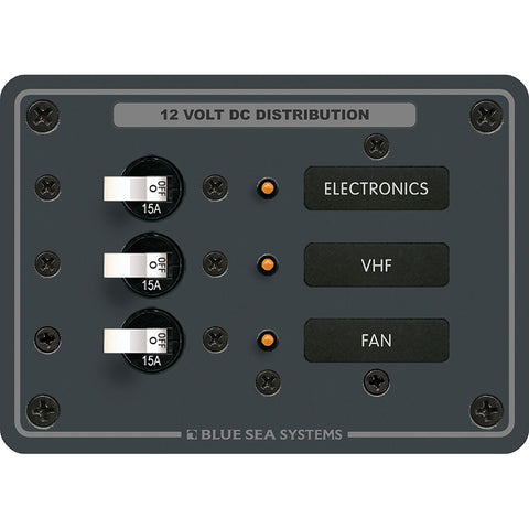 Blue Sea 8025 Panel Dc 3 Circuit Breaker 