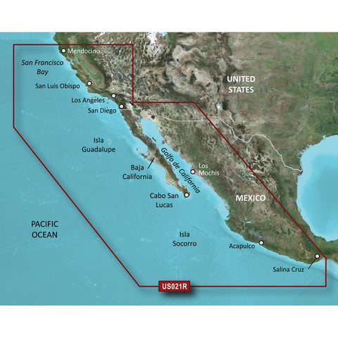 Garmin Vus021R California Mexico Bluechart G3 Vision