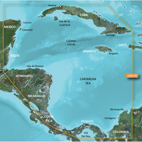 Garmin Vus031R Southwest Caribbean Bluechart G3 Vision