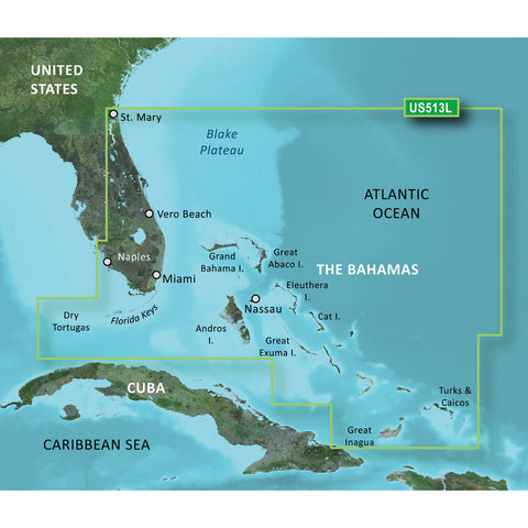 Garmin Vus513L Jacksonville To Bahamas Bluechart G3 Vision