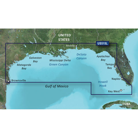 Garmin Vus515L Brownsville To Key Largo Bluechart G3 Vision