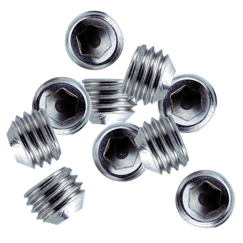 Whitecap 1/4"-28 Thread Ss Set Screws 10 Pack