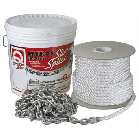 Quick Anchor Rode 15' 7Mm Chain 200' 1/2" 3 Plait Rope
