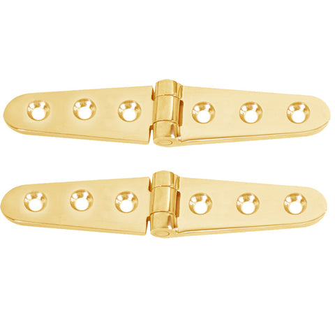Whitecap Strap Hinge 6"L X 1-1/8"W Polsihed Brass Pair
