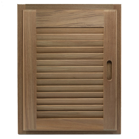Whitecap Teak Louvered Door & Frame 15" X 20" Right Hand