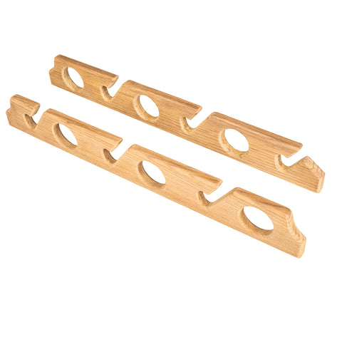 Whitecap Teak Six-Rod Storage Rack Pair