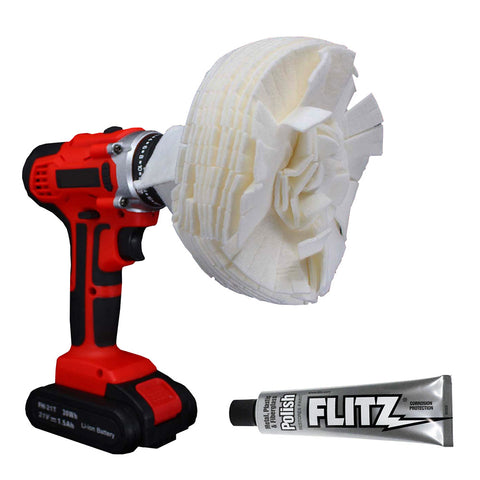 Flitz Buff Ball X-Large White  7" Diameter With 1.76 Oz Tube