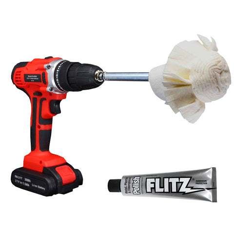 Flitz Buff Ball Super Mini 2" With 1.76 Oz Tube Flitz Polish