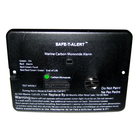 Safe T Alert 62 Series Black Carbon Monoxide Alarms 12V
