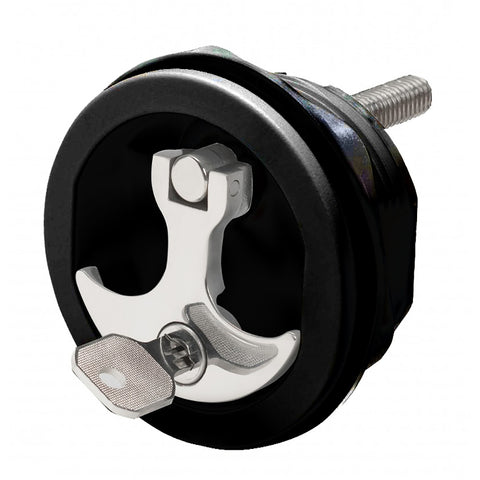 Whitecap Compression Handle Cp Zamac/Black Nylon Locking