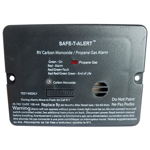 Safe T Combo Carbon Monoxide Propane Alarm Black