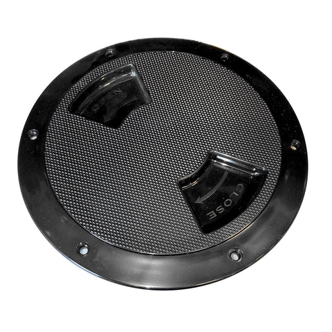 Sea Dog Abs Deck Plate Black Textured 8" Quarter Turn To 
