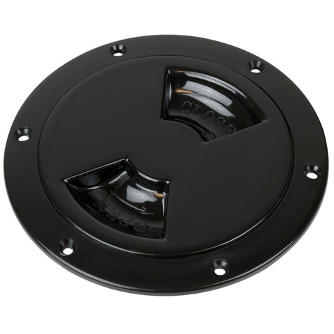 Sea Dog Abs Deck Plate Black Smooth 5" Quarer Turn To