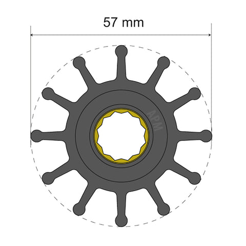 Albin Pump Premium Impeller Kit 06-01-014 57X16-48.2Mm