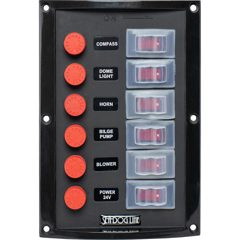 Sea Dog Splash Guard Switch Panel Vertical Six Switch