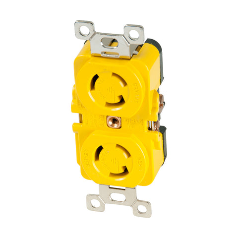 Marinco Locking Receptacle 15A 125 Yellow