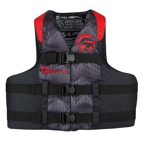 Full Throttle Adult Nylon Life Jacket L/Xl - Red/Black