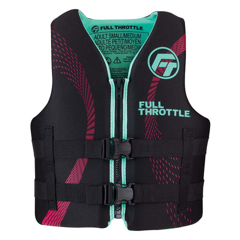 Full Throttle Adult Rapid Dry Life Jacket S/M - Aqua/Black