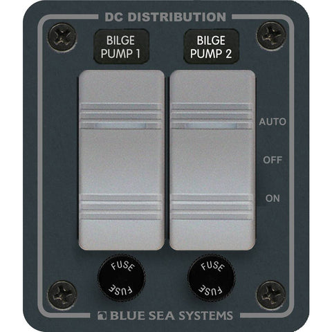 Blue Sea 8664 Water-Resistant Bilge Panel 2 Contura Switches