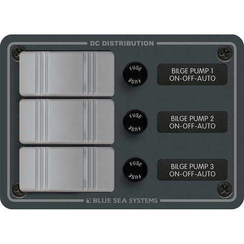 Blue Sea 8665 Water-Resistant Bilge Panel 3 Contura Switches