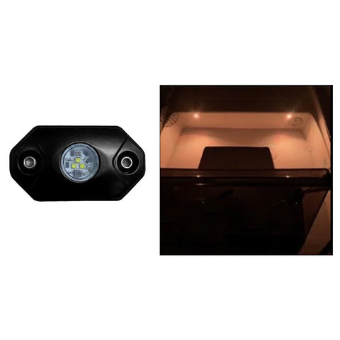 Black Oak Rock Accent Light Amber Led Black Housing