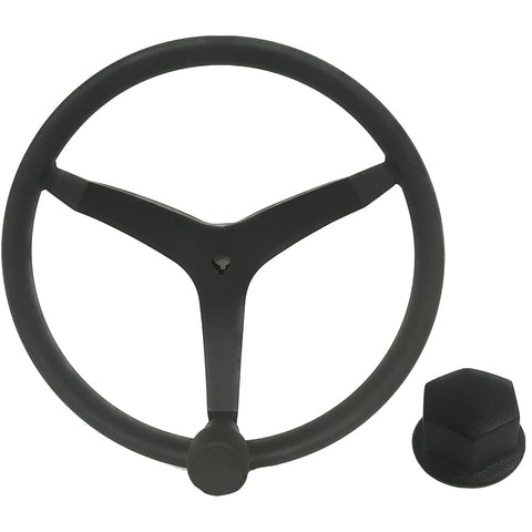 Uflex V46B Ss Steering Wheel W/Speed Knob And Nut - Black 